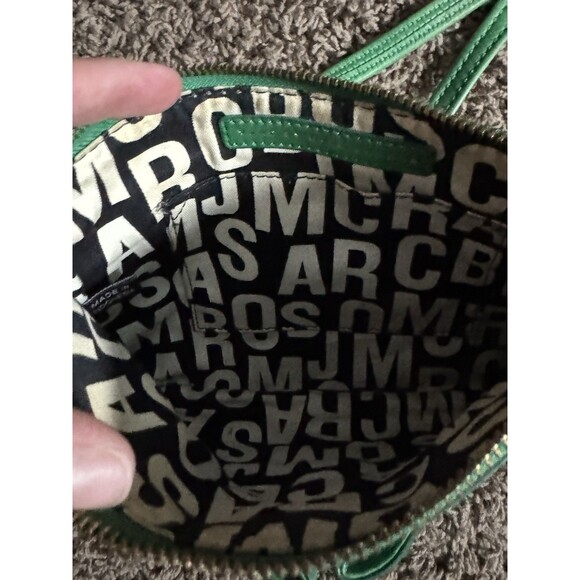 Marc by Marc Jacobs Green Leather Crossbody Purse Bag Turn Lock Brass Zipper - Picture 9 of 9